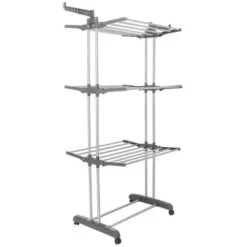 KotiCidsin Séchoir à Linge étendoir Pliable Ailes Latérales Sur 3 Niveaux -Wenko || Grohe || HOMCOM Soldes 71094625 5