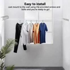 Etendoir Mural Extensible, Sechoir Linge Mural Avec 4 Fils De 3,2 Mètres, Etendoir A Linge Pour Intérieur Et Extérieur，Fontainebleau -Wenko || Grohe || HOMCOM Soldes 71335384 4