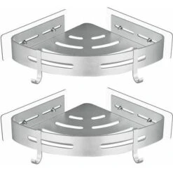 Tablette De Salle De Bain Support De Douche D'angle Argent 31 X 22,5 X 5 Cm FUIENKO