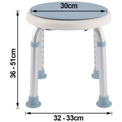 SWANEW Siège De Douche Réglable En Hauteur Tabouret De Douche Ergonomique Pieds Antidérapants Charge Alu Blanc Max. 136 Kg -Wenko || Grohe || HOMCOM Soldes 71917629 3