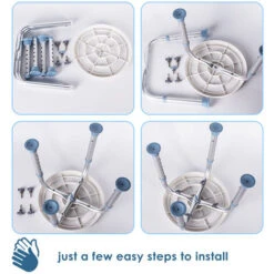 SWANEW Siège De Douche Réglable En Hauteur Tabouret De Douche Ergonomique Pieds Antidérapants Charge Alu Blanc Max. 136 Kg -Wenko || Grohe || HOMCOM Soldes 71917629 4