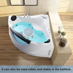 SWANEW Siège De Douche Réglable En Hauteur Tabouret De Douche Ergonomique Pieds Antidérapants Charge Alu Blanc Max. 136 Kg -Wenko || Grohe || HOMCOM Soldes 71917629 5