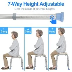 SWANEW Tabouret De Salle De Bain Chaise De Douche Réglable En Hauteur Tabouret De Douche Jusqu'à 150 Kg -Wenko || Grohe || HOMCOM Soldes 71918700 5