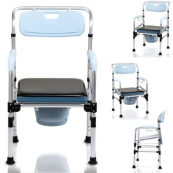 Randaco Chaise De Toilette Réglable En Hauteur Chaise De Nuit Aide à La Toilette Antidérapante Chaise De Toilette Avec Accoudoirs