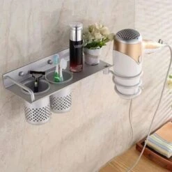 Porte Sèche-Cheveux Porte Serviette Salle De Bain Support à Sèche-cheveux Support à Peigne Support Brosse à Dent -Wenko || Grohe || HOMCOM Soldes 72307158 4