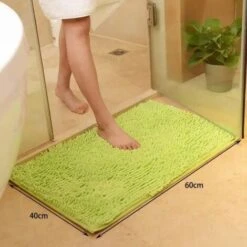 Tapis De Salle De Bain Absorbant Antidérapant Tapis 40x60 Cm (Vert Clair) Fuienko
