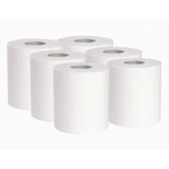 DSTOCK60 - 6 ESSUIE MAINS 450 FORMATS LISSES - 2 PLIS PURE OUATE - BOBINES A DEVIDAGE CENTRAL OU EXTERIEUR - AGREE CONTACT ALIMENTAIRE - FABRICATION FRANCAISE - Blanc