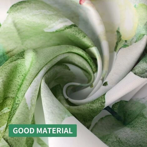 Rideau De Douche Floral Avec 12 Crochets, Rideaux De Douche En Polysilicium Imperméable, Lavable Machine, Séchage Rapide, 180x180cm Pour Baignoire Ou La Salle De Bain (Vert) 6 Rideau De Douche Floral Avec 12 Crochets, Rideaux De Douche En Polysilicium Imperméable, Lavable Machine, Séchage Rapide, 180x180cm Pour Baignoire Ou La Salle De Bain (Vert) – Image 4