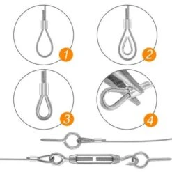 Promotion Corde En Acier Inoxydable à Suspendre Kit, CâBle En Acier Inoxydable RevêTu De Nylon, Tendeur Cable Acier Pvc, Pour Corde De Tente, Corde à Linge, Lustre D'ExtéRieur,Jardin (30m) -Wenko || Grohe || HOMCOM Soldes 72660187 4