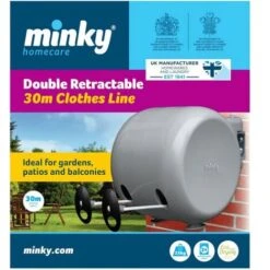 MINKY Séchoir A Linge Enrouleur Mural 2x 15 M