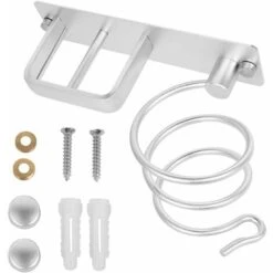 Support De Lisseur. Porte Sèche Cheveux Avec Range-Câbles. Support Mural En Métal Pour Brosses à Cheveux Organisateur De Support (Argent)
