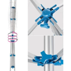 Etendoir à Linge Avec Pied - Séchoir à Linges, Cordes à Linges, Etendoir D´extérieur -Wenko || Grohe || HOMCOM Soldes 7514612 4