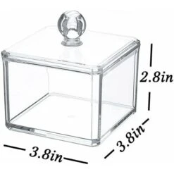 Organisateur Empilable Carré Support De Boule De Coton Acrylique Support Salle De Bain Tampon Tampon Distributeur -Wenko || Grohe || HOMCOM Soldes 75667717 2