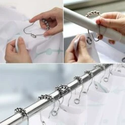 Anneaux Douche Crochets,Anneaux De Douche En Acier Inoxydable,Crochets De Rideau De Douche Avec SystèMe De Glissement,pour Tringle De Douche Baignoire Lot De 40 -Wenko || Grohe || HOMCOM Soldes 76327599 4