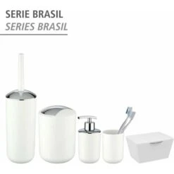 2PCS Gobelet Salle De Bain, Porte Brosse à Dent, Blanc -Wenko || Grohe || HOMCOM Soldes 77342874 4
