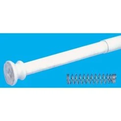 Cadre De Rideau De Douche Extensible 140-260 Diamètre Mm.25 Support De Salle De Bain Blanc - Salon