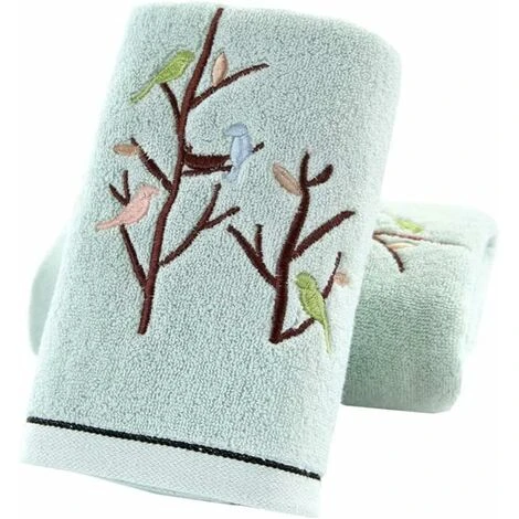 Lot De 2 Essuie-mains En Coton Motif Arbre à Oiseaux Serviette Douce Très Absorbante Pour Salle De Bain 34 X 75 Cm 3 Lot De 2 Essuie-mains En Coton Motif Arbre à Oiseaux Serviette Douce Très Absorbante Pour Salle De Bain 34 X 75 Cm
