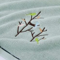 Lot De 2 Essuie-mains En Coton Motif Arbre à Oiseaux Serviette Douce Très Absorbante Pour Salle De Bain 34 X 75 Cm 10 Lot De 2 Essuie-mains En Coton Motif Arbre à Oiseaux Serviette Douce Très Absorbante Pour Salle De Bain 34 X 75 Cm -Wenko || Grohe || HOMCOM Soldes 77759298 4