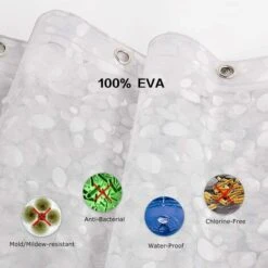 Rideau De Douche Translucide 3D Rideau De Bain étanche EVA Rideaux De Bain Motif De Pavés Modernes Rideau De Salle De Bains -Wenko || Grohe || HOMCOM Soldes 77809402 4