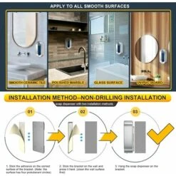 Blue Dream Distributeur De Savon Automatique 700ML Avec Capteur Distributeur Savon Sans Contact Mural Distributeur Désinfectant -Wenko || Grohe || HOMCOM Soldes 77877882 5