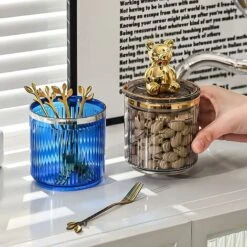 Distributeur De Contenants De Finition De Comptoir De Salle De Bain Pour Tapis De Coton Rond, Boules De Coton, Etc., Stockage De Tampons (café) -Wenko || Grohe || HOMCOM Soldes 78564877 4