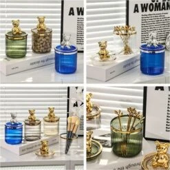 Distributeur De Contenants De Finition De Comptoir De Salle De Bain Pour Tapis De Coton Rond, Boules De Coton, Etc., Stockage De Tampons (café) -Wenko || Grohe || HOMCOM Soldes 78564877 5