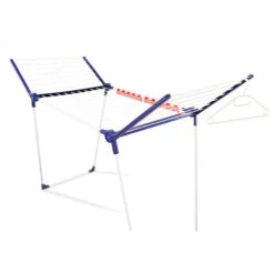 Leifheit Solid Séchoir Sur Pied Pegasus 200, Blanc/bleu (81520) -Wenko || Grohe || HOMCOM Soldes 79260237 2