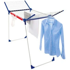 Leifheit Solid Séchoir Sur Pied Pegasus 200, Blanc/bleu (81520) -Wenko || Grohe || HOMCOM Soldes 79260237 3
