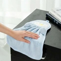 2 Ensembles De Serviettes En Peluche Molle Petit Pingouin Essuie La Serviette Grise + Bleue 40 25,5cm -Wenko || Grohe || HOMCOM Soldes 79294050 5