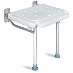 Banc De Douche Pliable Fixé Au Mur Siège De Bain Rabattable Tabouret De Chaise De Salle De Bain à Visser Avec Pieds Antidérapants Trous De Drainage Fente Pour Pommeau De Douche Pour Personnes âgées Ha -Wenko || Grohe || HOMCOM Soldes 79655179 3