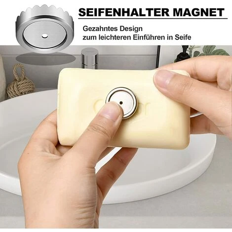 SVKBJROY Lot De 3 Porte-Savon Magnétique à Ventouse Porte Savon Aimanté Douche Mural Acier Inoxydable Support Mural Sans Perçage Salle Bain Cuisine WC (3PCS-Cylindrique) 31 X 16 Cm 7 SVKBJROY Lot De 3 Porte-Savon Magnétique à Ventouse Porte Savon Aimanté Douche Mural Acier Inoxydable Support Mural Sans Perçage Salle Bain Cuisine WC (3PCS-Cylindrique) 31 X 16 Cm – Image 5