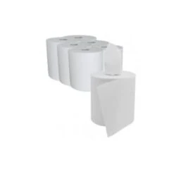 ESSUIE-MAINS GAUFRES BLANC - DEVIDAGE CENTRAL OU LATERAL - PURE OUATE - 450 FEUILLES - PAQUET DE 6 BOBINES - FABRICATION FRANCAISE - ECOLABEL