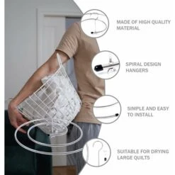 2 Pièces Spirale En Forme De Séchage Rack Acier Inoxydable Blanchisserie Stand Cintre Rotatif -Wenko || Grohe || HOMCOM Soldes 80348587 4