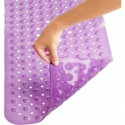 Tapis De Douche Antiderapant - 88cm X 56 Cm - Tapis De Baignoire Lavable En Machine Avec Ventouses Et Trous D’Évacuation - Tapis En Caoutchouc Antidérapant Et Anti-Moisissure Pour Enfants -Wenko || Grohe || HOMCOM Soldes 80348749 3