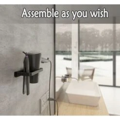 Sèche - Cheveux Muraux Et Porte - Fer, Support Mural Universel (noir) -Wenko || Grohe || HOMCOM Soldes 80970619 4