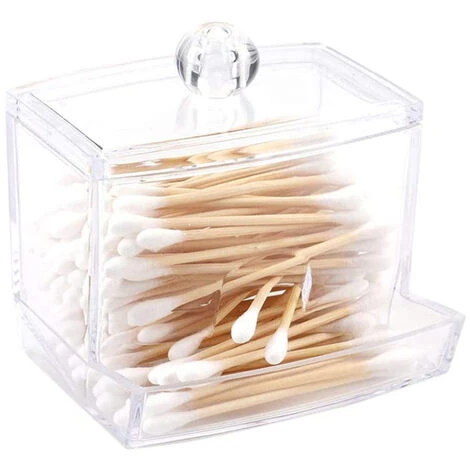 Boîte De Coton-Tige, Boîte à Bâtonnets Coton-Tige Bud Cosmetics Maquillage Titulaire Boîte De Rangement Organisateur, Transparent 4 Boîte De Coton-Tige, Boîte à Bâtonnets Coton-Tige Bud Cosmetics Maquillage Titulaire Boîte De Rangement Organisateur, Transparent – Image 2