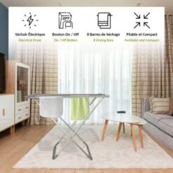 Etendoir Séchoir à Linge Electrique - 8 Barres -Wenko || Grohe || HOMCOM Soldes 81923204 3