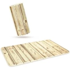 SOLDELA® Tapis De Bain Diatominte - Absorbant, Antidérapant Et Antibactérien - 60 X 39 Cm - Effet Bois