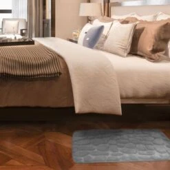 Tapis Relief Antidérapant 60x45 Cm - Mousse à Mémoire De Forme - Motif Galets -Wenko || Grohe || HOMCOM Soldes 81923238 5