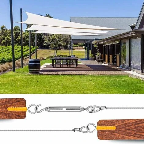 Corde En Acier Inoxydable à Suspendre Kit, CâBle En Acier Inoxydable RevêTu De Nylon, Tendeur Cable Acier Pvc, Pour Corde De Tente, Corde à Linge, Lustre D'ExtéRieur,Jardin (30m) 7 Corde En Acier Inoxydable à Suspendre Kit, CâBle En Acier Inoxydable RevêTu De Nylon, Tendeur Cable Acier Pvc, Pour Corde De Tente, Corde à Linge, Lustre D'ExtéRieur,Jardin (30m) – Image 5