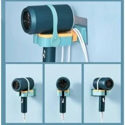 Support De Sèche-cheveux Rotatif à 180 Degrés Support De Sèche-cheveux Mural Support De Stockage Auto-adhésif Mains Libreséconomiser De L'espace -Wenko || Grohe || HOMCOM Soldes 85516361 3