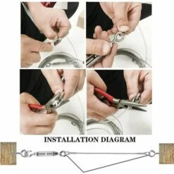 Câble Acier Inoxydable,Corde En Acier Inoxydable à Suspendre,File A Linge Extérieur,Corde à Linge Acier Exterieur,Câble Métallique Extérieur,Corde à Linge -Wenko || Grohe || HOMCOM Soldes 85785195 3