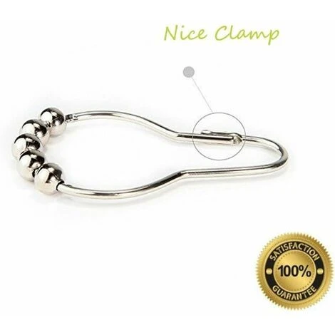 DHKLFA -- Crochets Anneaux De Rideau De Douche En Acier Inoxydable Chromé -12pcs 4 DHKLFA -- Crochets Anneaux De Rideau De Douche En Acier Inoxydable Chromé -12pcs – Image 2