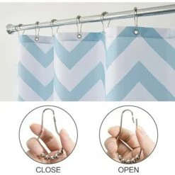 12 Pcs Anneaux De Douche En Acier Inoxydable 7 X 4 CM, Crochets De Rideau De Douche Avec Système Coulissant, Billes Glissant En Métal Pour Tiges De Rideau De Douche, Rideaux (Argent) -Wenko || Grohe || HOMCOM Soldes 87489369 4