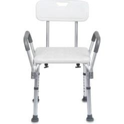 EINFEBEN Tabouret De Douche Chaise De Douche Tabouret De Bain Anti-dérapant Jusqu'à 136kg Avec Accoudoir Avec Dossier Aluminium