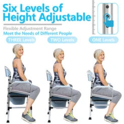 EINFEBEN Tabouret De Douche Chaise De Douche Tabouret De Bain Anti-dérapant Jusqu'à 136kg Avec Accoudoir Avec Dossier Aluminium -Wenko || Grohe || HOMCOM Soldes 87502284 5