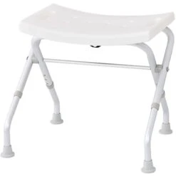 Tabouret Pliable De Salle De Bain 110 Kg Blanc A0050301 RIDDER