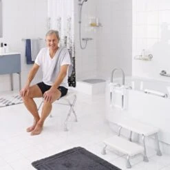 Tabouret Pliable De Salle De Bain 110 Kg Blanc A0050301 RIDDER -Wenko || Grohe || HOMCOM Soldes 8754144 5