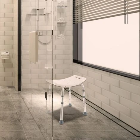 AREBOS Siège De Douche Tabouret De Douche à Hauteur Réglable Chaise De Douche Aluminium 4 AREBOS Siège De Douche Tabouret De Douche à Hauteur Réglable Chaise De Douche Aluminium – Image 2
