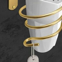 Support Mural Pour Sèche-cheveux De Salle De Bain (doré) 10 Support Mural Pour Sèche-cheveux De Salle De Bain (doré) -Wenko || Grohe || HOMCOM Soldes 88268719 4